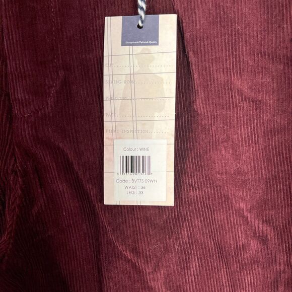 Samuel Windsor Pants Mens 36 Red Corduroy 33 Inseam Chino Trouser Business - Picture 6 of 11